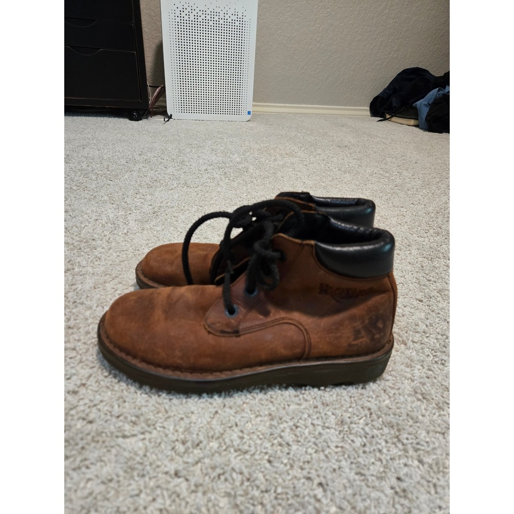 Dr. Martens Vintage Made in England Brown Leather Padded Collar Ankle Boots